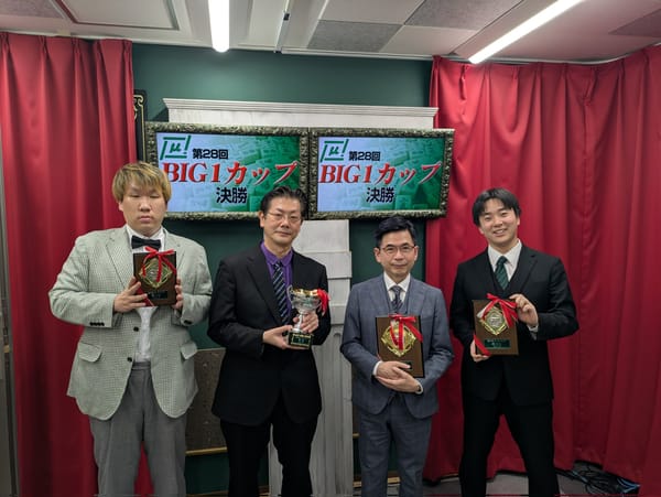 【麻将連合】四暗刻が2度出現する波乱の決勝を制したのは地野彰信!【第28回BIG1カップ】